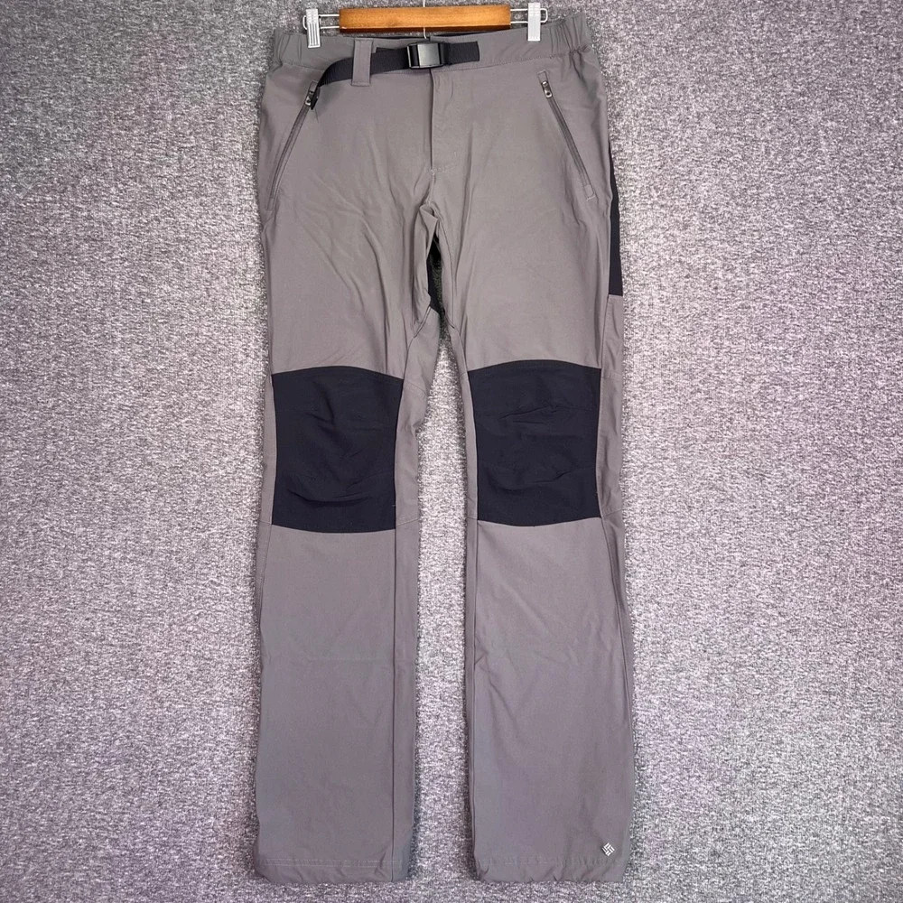 Columbia Titanium Pants Mens M Gray Belted Performance Hiking Omni Wick Outdoors